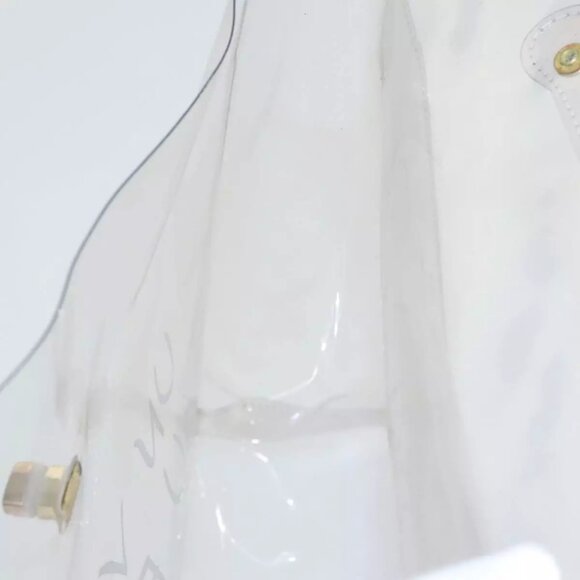 HERMES Vinyl Kelly Hand Bag Vinyl Clear Gold Auth - Picture 16 of 16